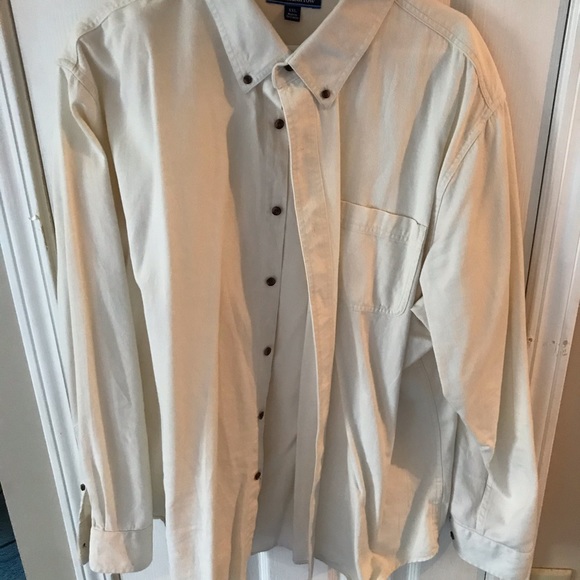 Cream Croft & Barrow Button Up w/ brown buttons - Picture 1 of 3